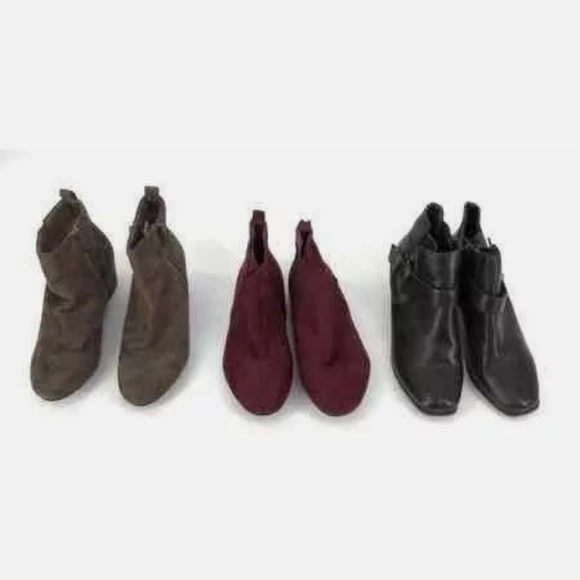 Lot set 17 pairs leather suede boots booties 7 7.5 - Picture 5 of 8